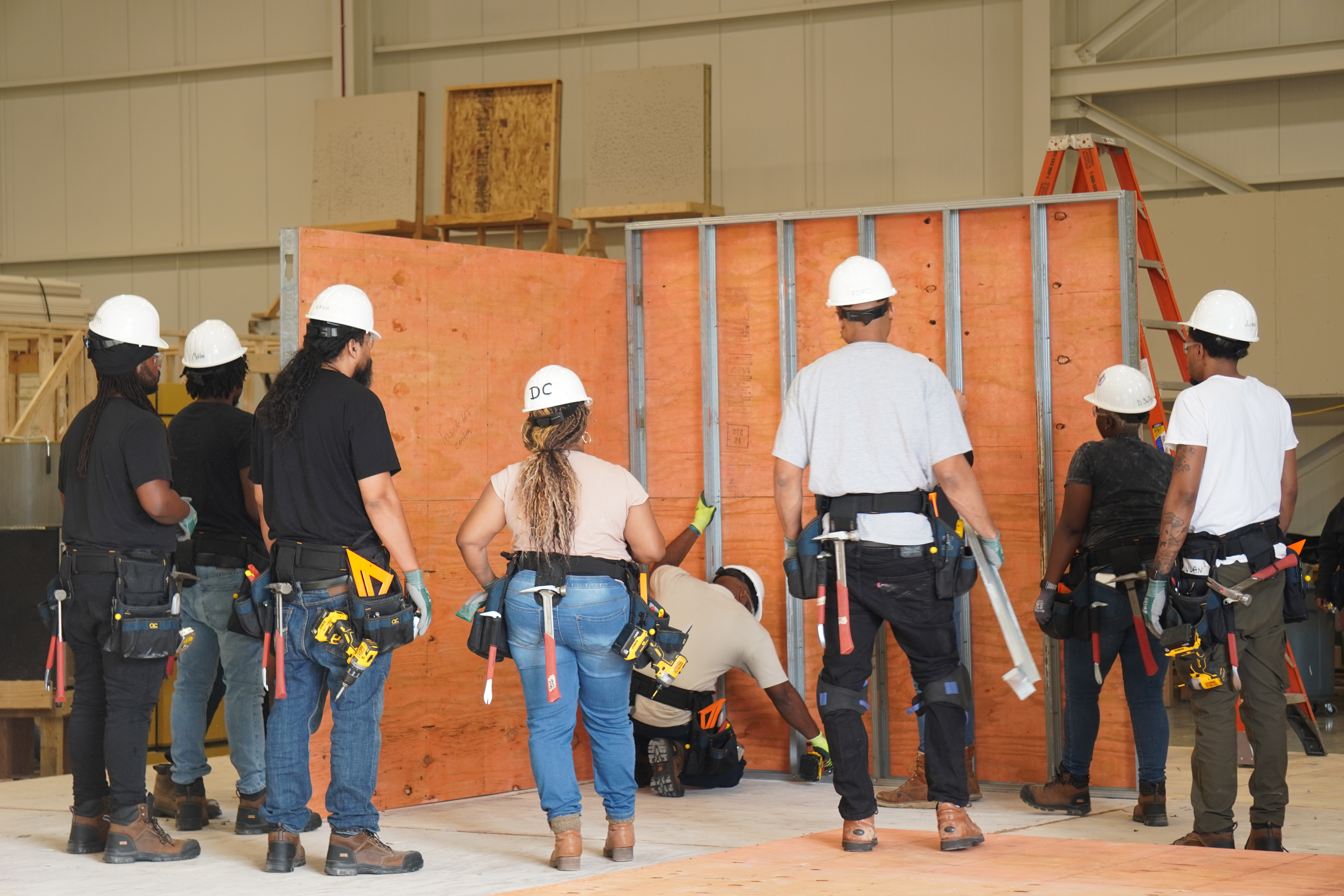 Pre-Apprentices learn new construction techniques